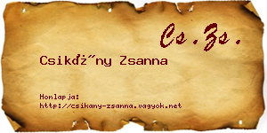 Csikány Zsanna névjegykártya